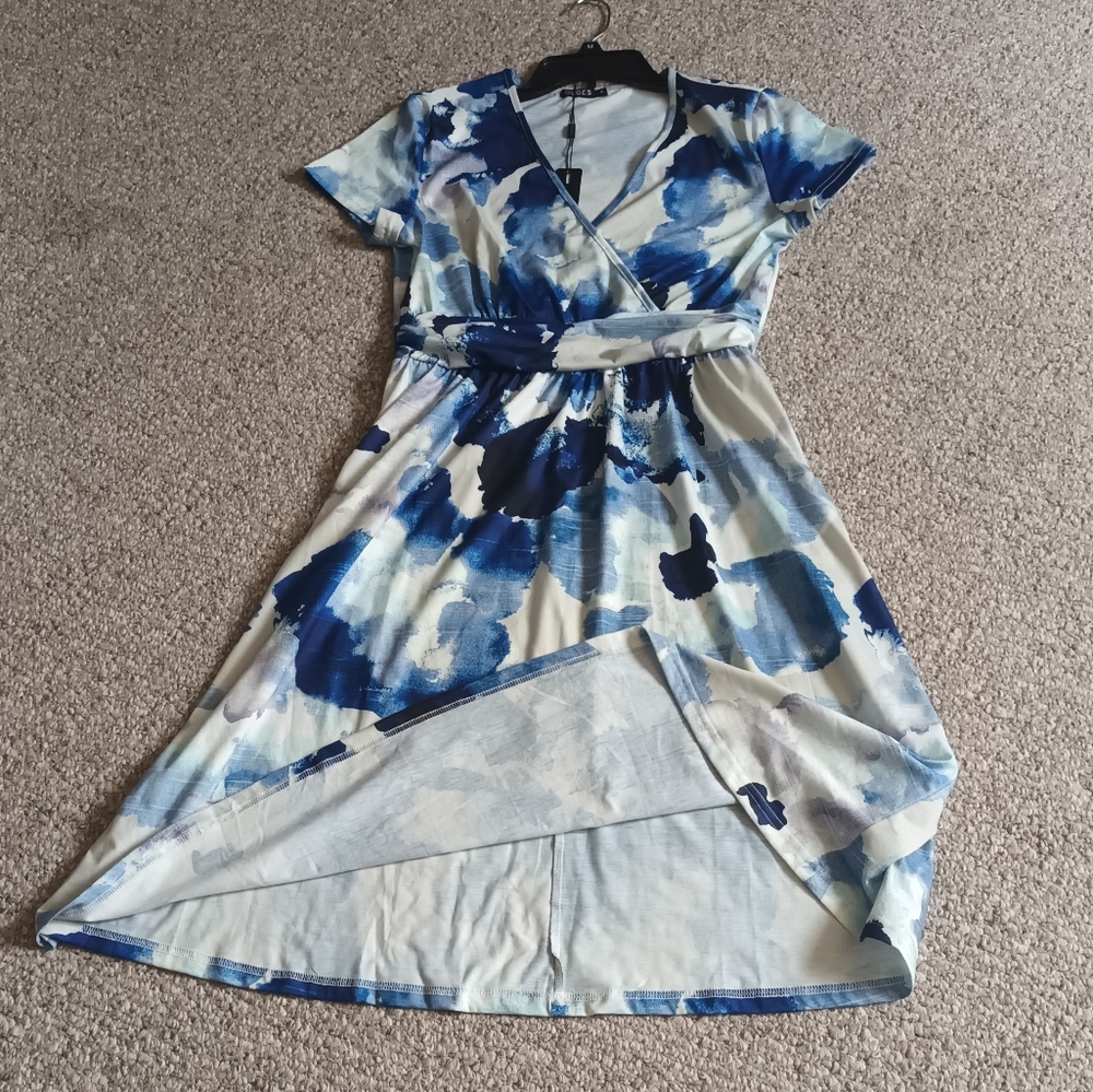 New Ouges Summer Short Sleeve V-Neck Floral Midi … - image 3